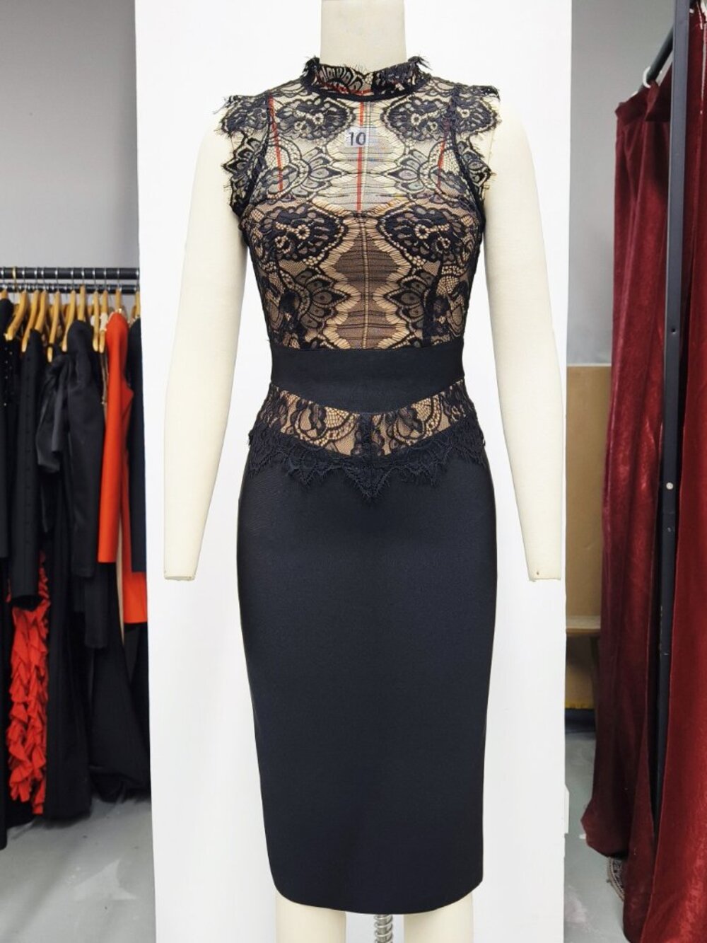 Chic Lace Patchwork Bandage Dress | Luxe Snatched Fit Night Out